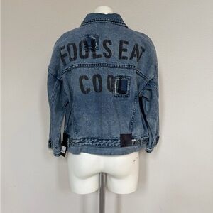 One Teaspoon Blue Society Denim Jacket Fool Eats Cool